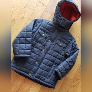 Boy Navy Blue Quilted Coat Sz. 7 Large